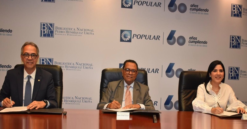 Banco Popular y Biblioteca Nacional firman acuerdo para Cátedra Pedro Henríquez Ureña