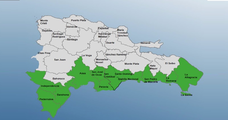 COE coloca en alerta verde 11 provincias y el DN por vaguada