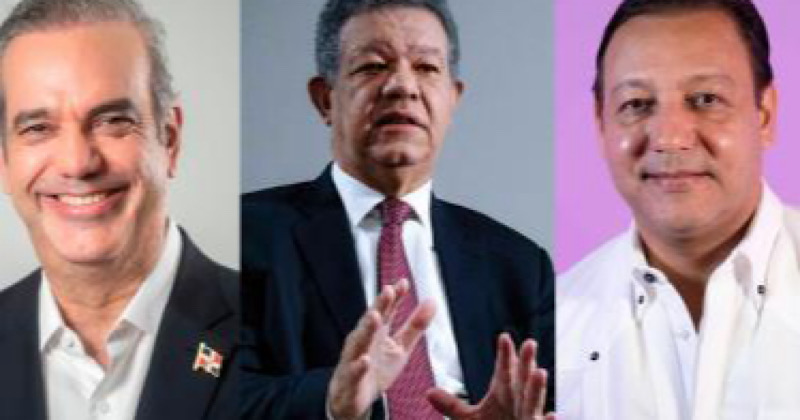 Luis Abinader 48.9, Leonel Fernández 32%, Abel Martínez 16%, según encuesta