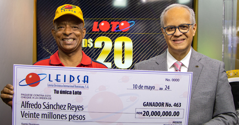 LEIDSA entrega 20 millones al ganador 463 del Loto