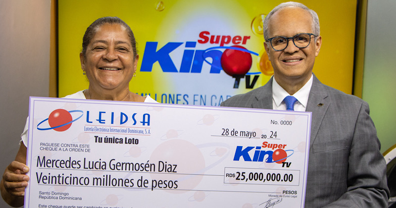 LEIDSA entrega RD$ 25 millones a ama de casa ganadora del Súper Kino Tv